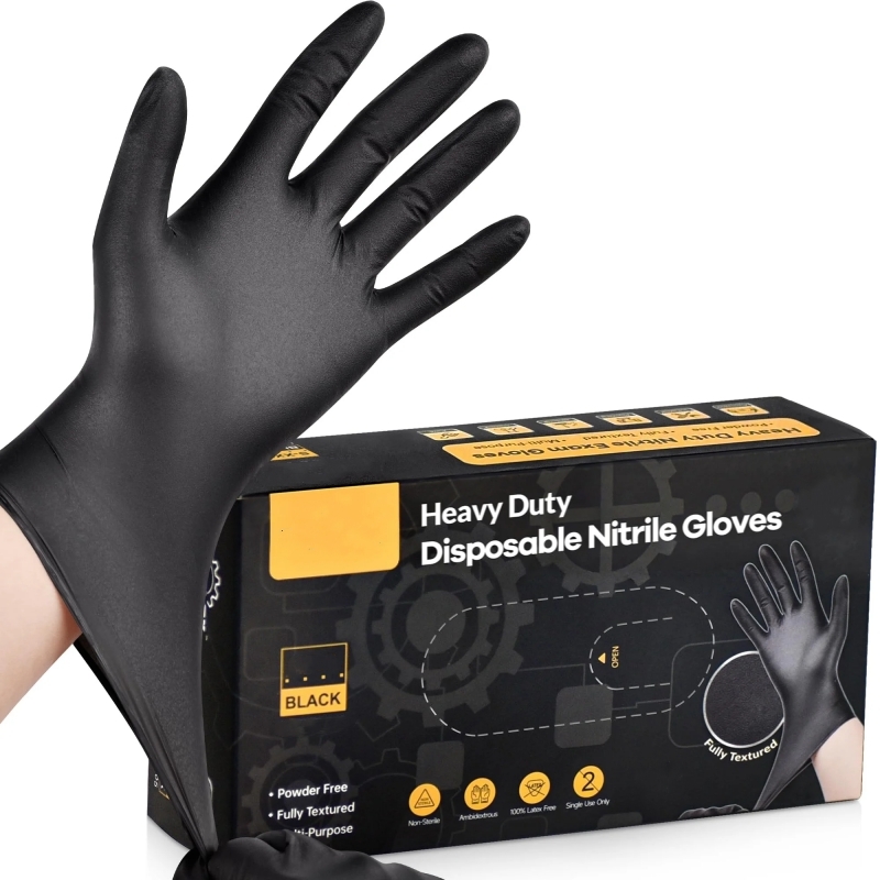 Latex Disposable Glove - Luvas descartáveis pretas de nitrilo, 20
